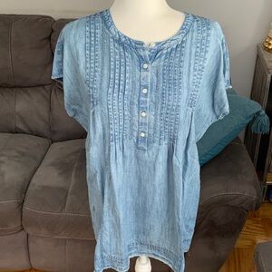 J Jill Blue Denim Tunic Top